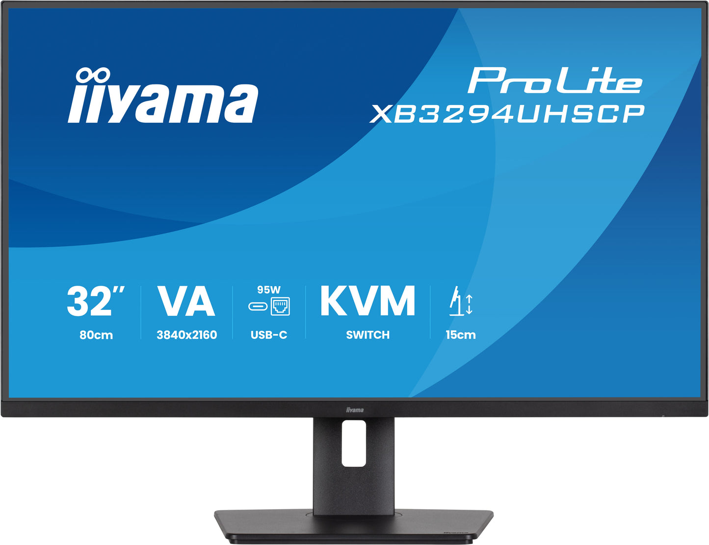 IIYAMA 32WIDE LCD, 3840 x 2160 4K UHD VA panel, LED Bl., USB-Hub, Adaptive Sync, Pivot, Height Adjust.(15cm), 400cd/m², 3000:1 Static Contr