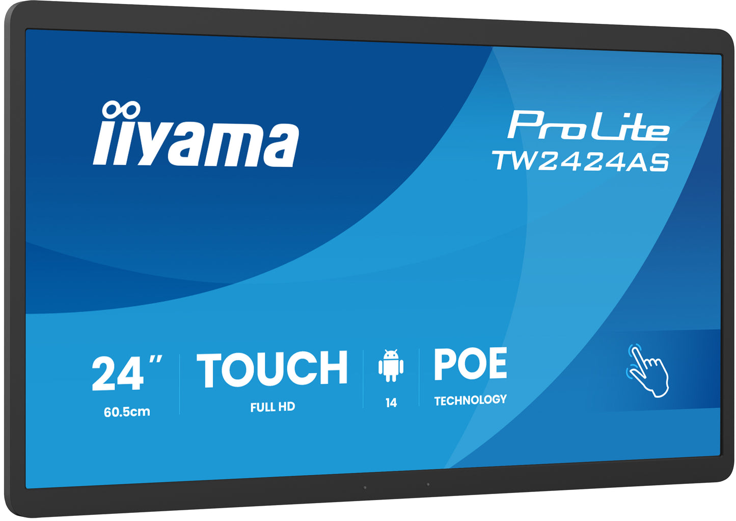 IIYAMA 24inch Panel-PC with Android 14+GMS SOC Octa-core RK3576 4GB Storage 32GB PCAP Bezel Free 10-Points Touch 1920x1080