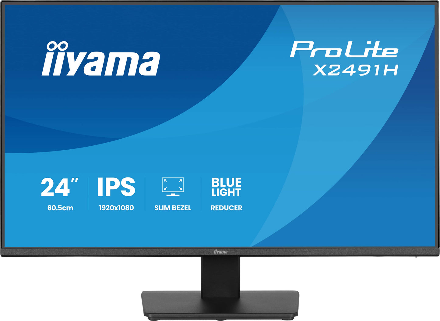 Iiyama Prolite X2491H-B1 24WIDE LCD, 1920 x 1080, 120 Hz IPS panel, LED Bl., Adaptive Sync, 350 cd/m², 1500:1 Static Contrast, 80.000.000:1