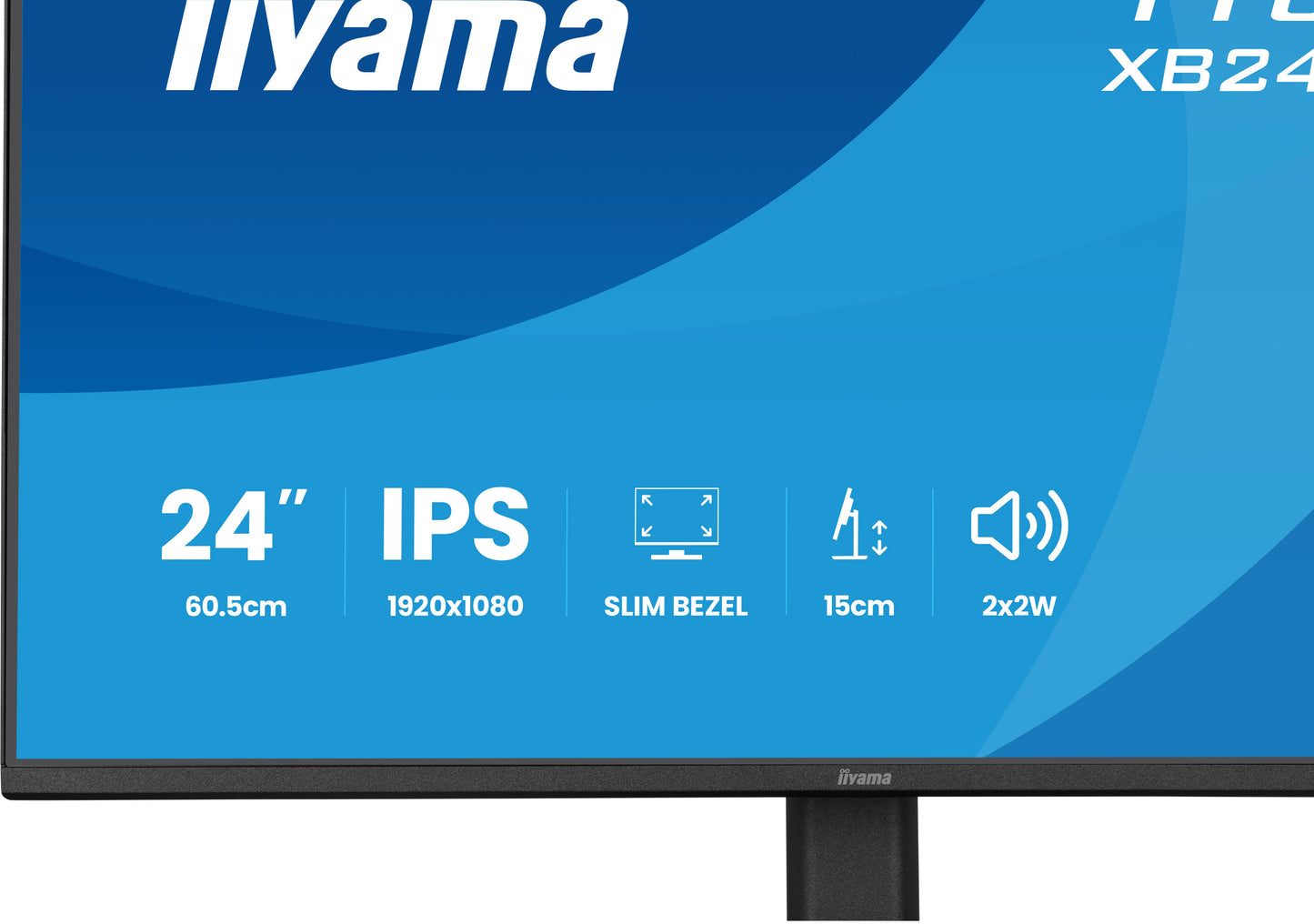 Iiyama Prolite XB2491HS-B1 24WIDE LCD, 1920 x 1080, 120 Hz IPS panel, LED Bl., Adaptive Sync, Pivot, Height Adjust.(15cm), 350 cd/m², 1500: