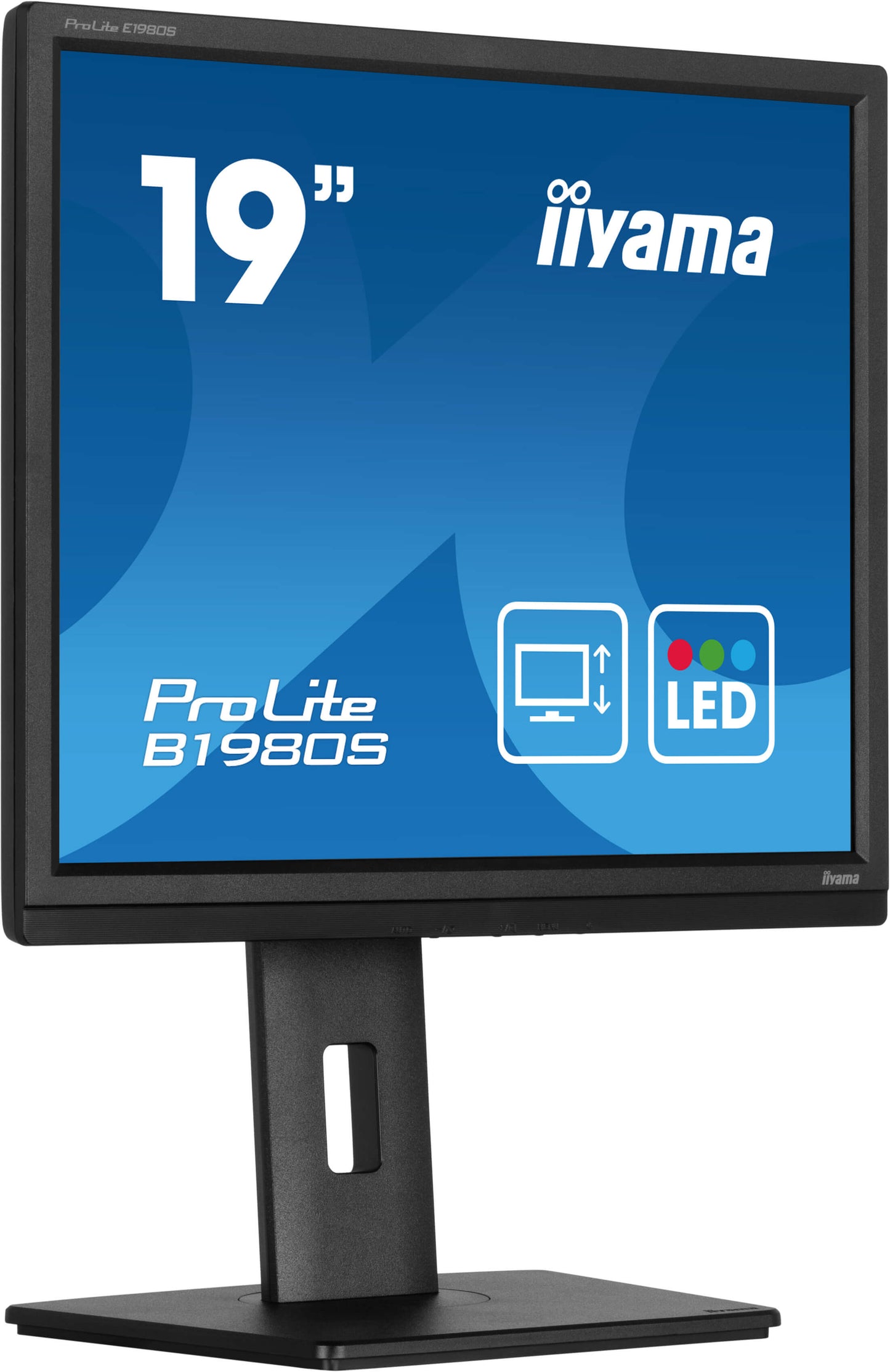 IIYAMA 19 LCD, 1280 x 1024, TN Panel, LED Bl., Pivot, Height Adjust, HDMI, DisplayPort,, 250 cd/m², 12.000.000:1 ACR, Speakers,  3ms
