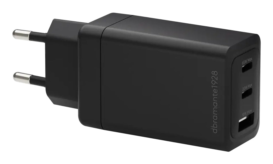 IT-EU W. Chrg-2xUSB-C 65W+1xUSB-A-BLK