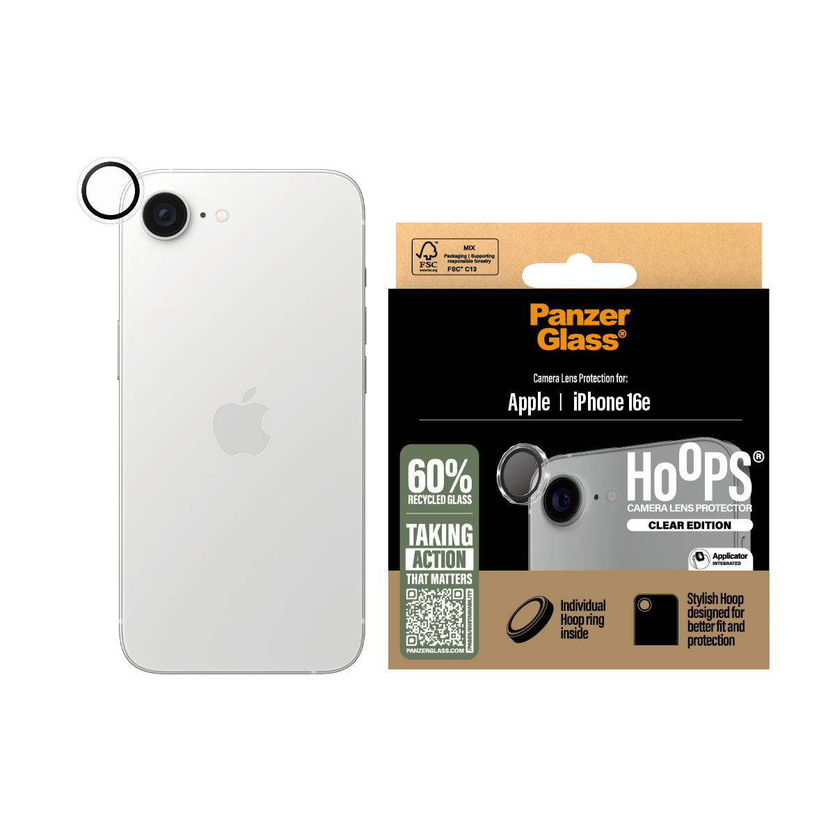 PanzerGlass Hoops Transparent Lens Protector iPhone 16e