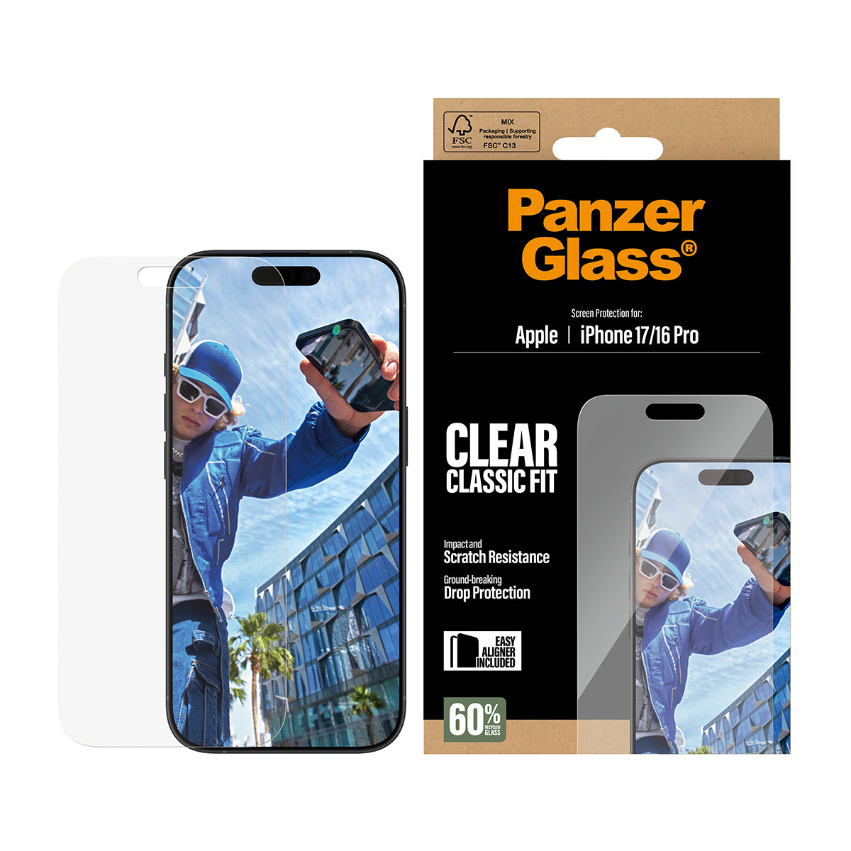 PanzerGlass Screen Protector Classic Fit - Transparant - voor Apple iPhone 17