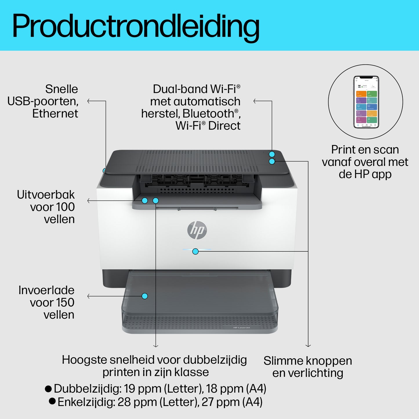 HP LaserJet M207dw A4 mono B/W Duplex laser A4 27ppm Wi-Fi Ethernet USB