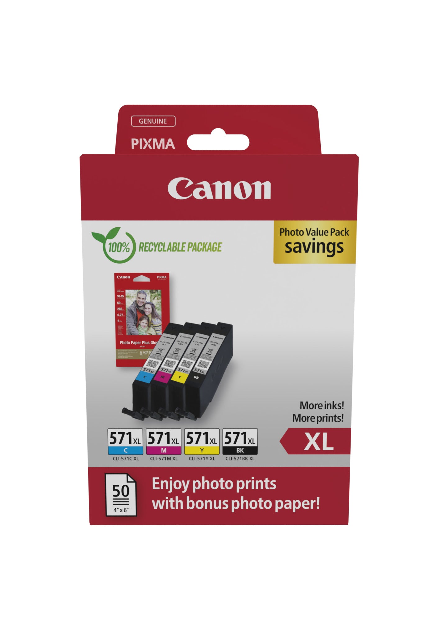 CANON CLI-571XL BK/C/M/Y PHOTO VALUE