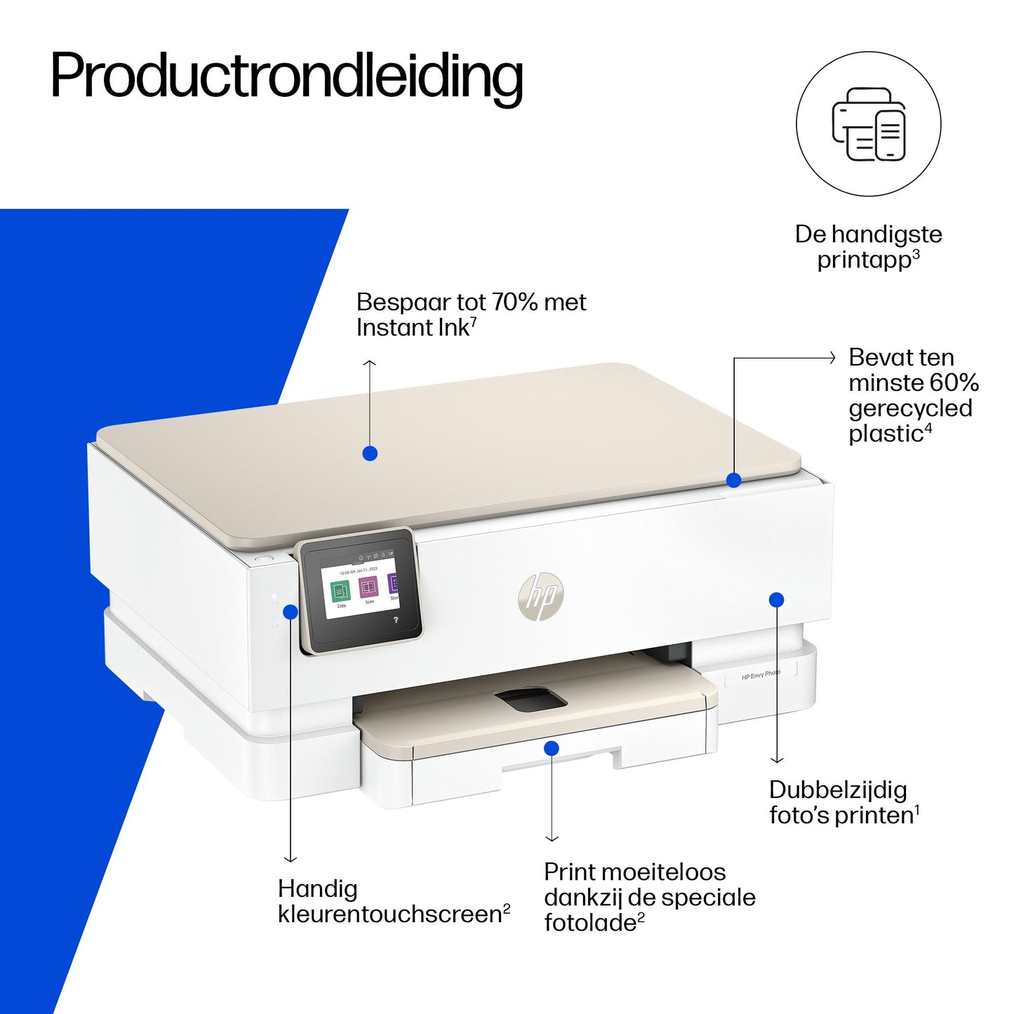 HP Envy Photo 7230 All-in-One Color Inkjet 10ppm Print Scan Copy Photo Printer USB 2.0 Wi-Fi
