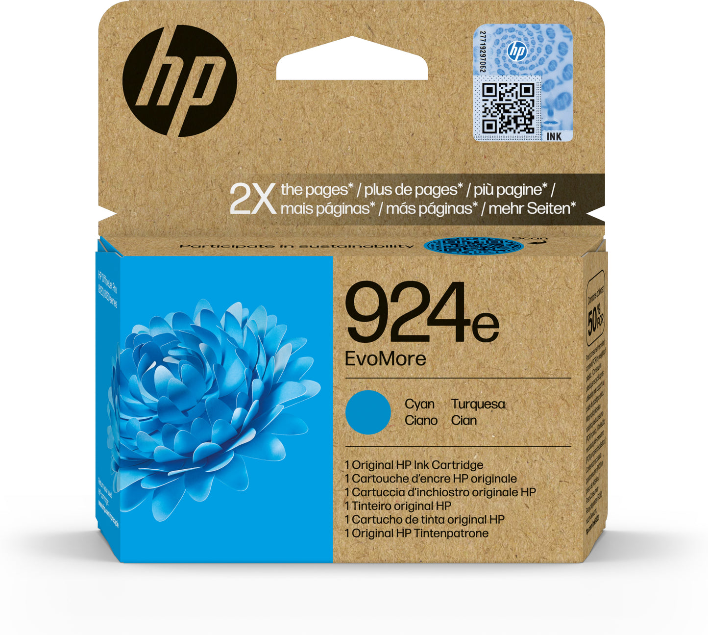 HP 924e EvoMore Cartridge Cyaan