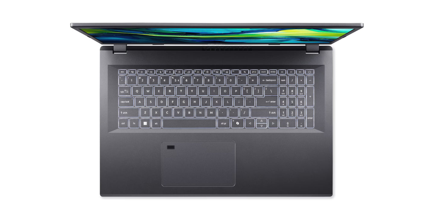A17-51M-73H2, 17.3 inch FHD IPS, i7-13620H, 16GB DDR5, 512GB PCle NVMe SSD, Intel UHD Graphics, Wi-Fi 6E AX(2X2) BT, W11H, Azerty, Steel gre
