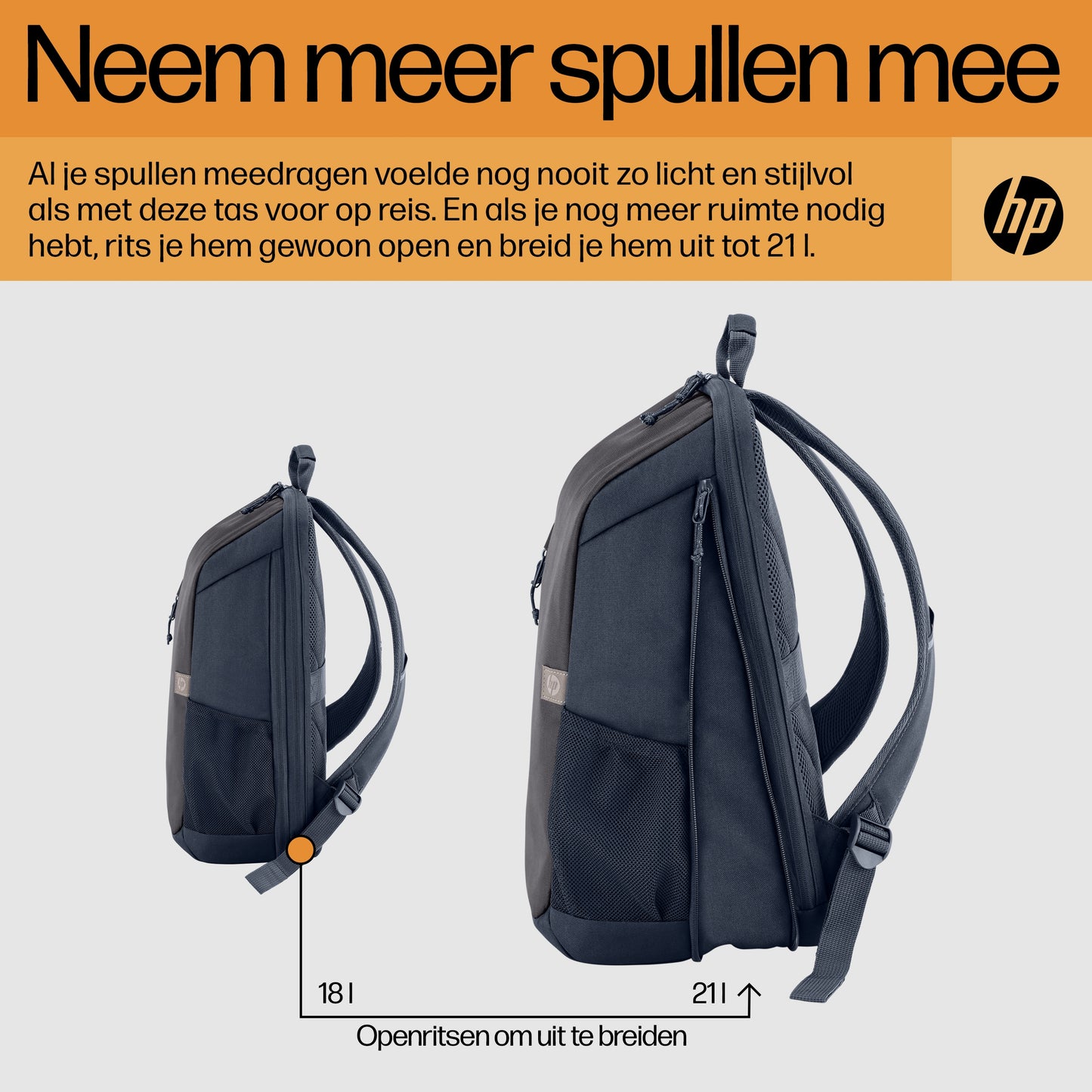 HP Travel 18L 15.6 IGR Laptop Backpack 6H2D9AA