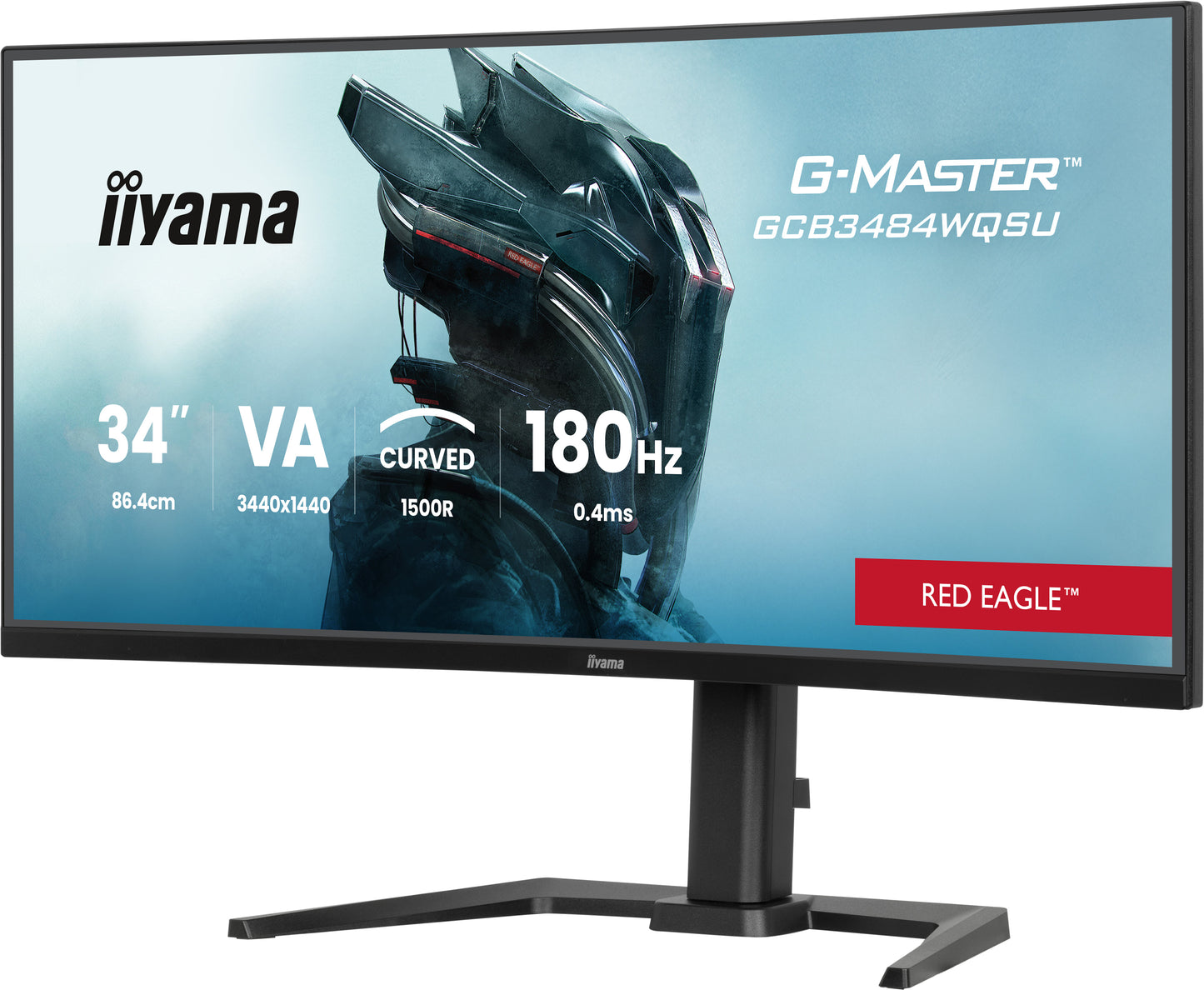 IIYAMA 34WIDE LCD, G-Master Red Eagle, 3440 x 1440, UWQHD Curved VA panel, LED Bl., FreeSync  Premium (DisplayPort) VRR / ALLM, USB-Hub (2x