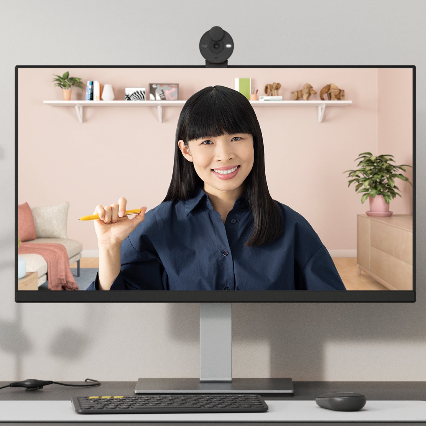 Logitech Brio 300 Full HD Webcam met Afdekbare Lens, Microfoon met ruisonderdrukking, USB-C
