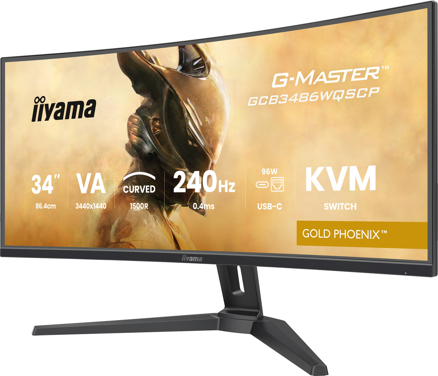 IIYAMA 34WIDE LCD, G-Master Gold Phoenix, 3440 x 1440, UWQHD Curved VA panel, LED Bl., FreeSync  Premium (DisplayPort) VRR / ALLM, USB-Hub
