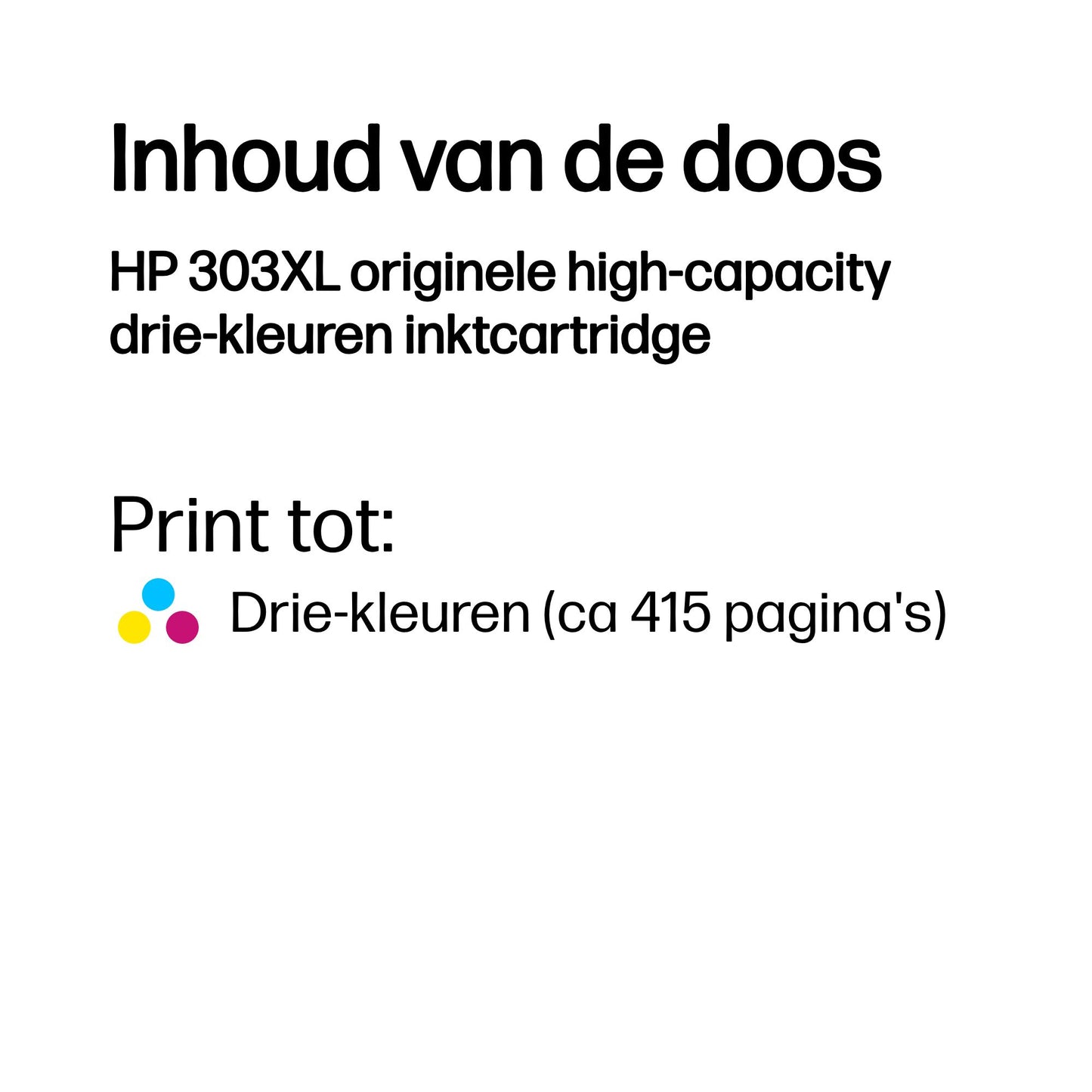 HP 303XL High Yield Tri-Color Original Ink Cartridge