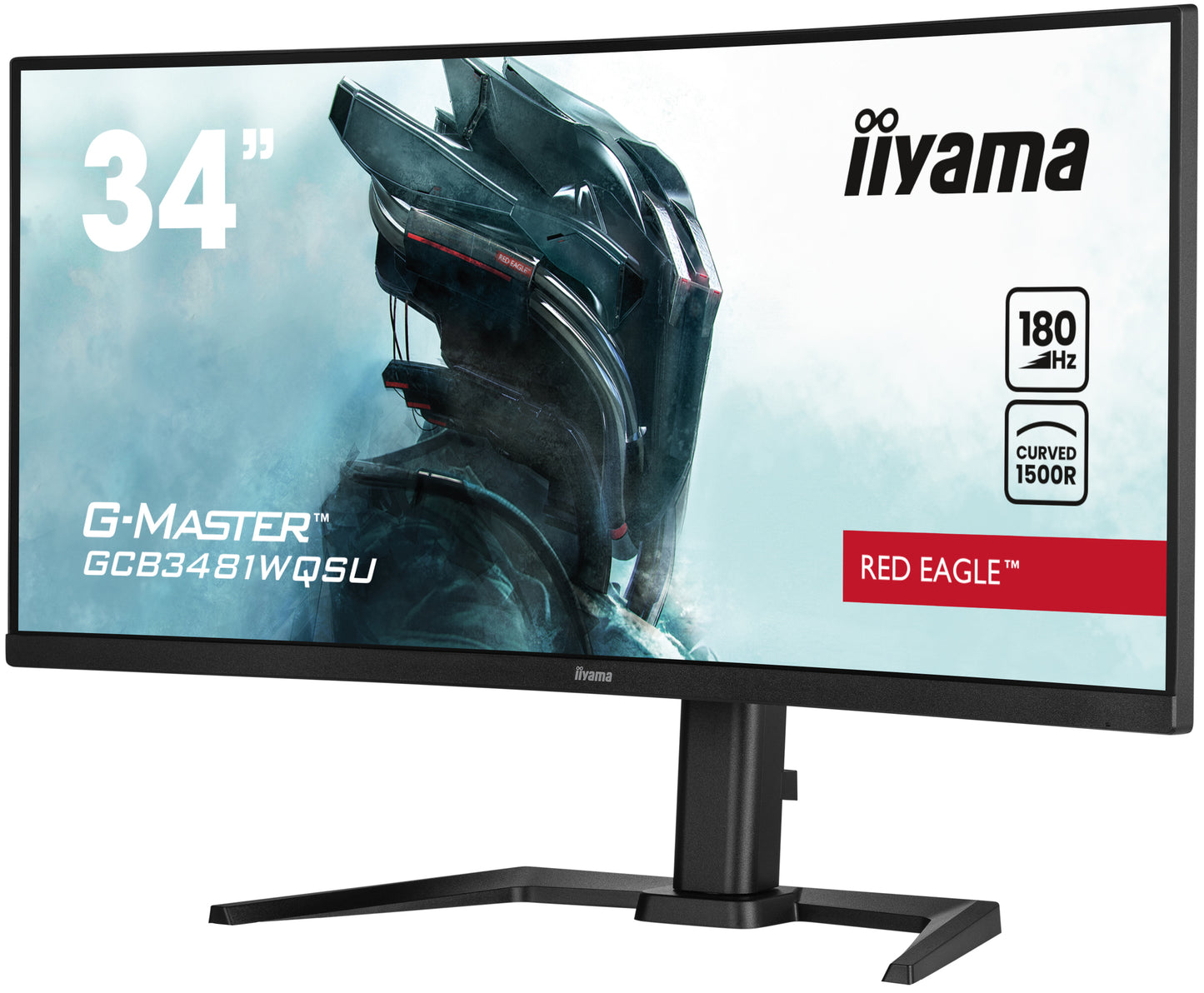 IIYAMA GCB3481WQSU-B1 G-Master Red Eagle 34inch UW VA Curved 1500R UWQHD 180Hz 500cd/m2 0.3ms 2xHDMI 2xDP 4xUSB 3.2 HDR400 Speakers