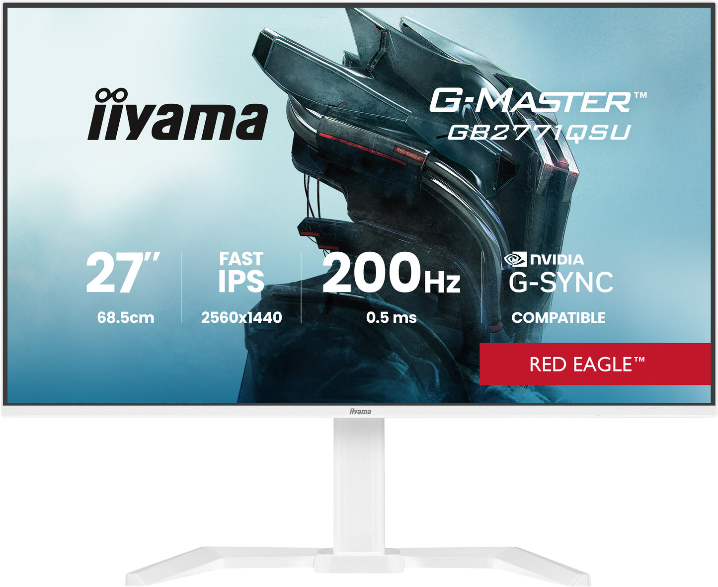 27iWIDE LCD G-Master Red Eagle 2560 x 1440 QHD 200 Hz Fast IPS panelLED Bl. USB-Hub (2xOut v3.2 + 2xUSB-C(5 Watt)) Pivot Height Adjust.(15cm