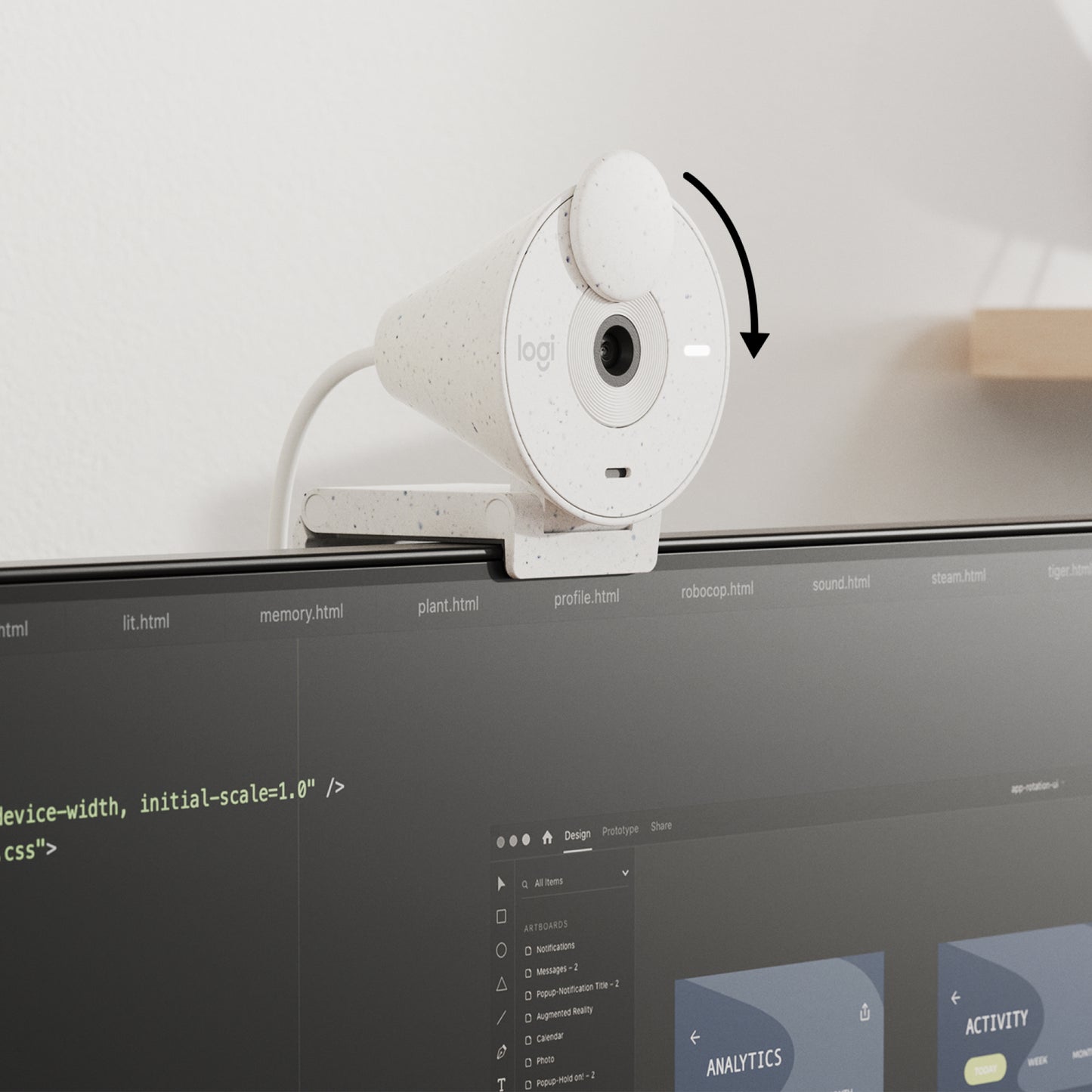 Logitech Brio 300 Full HD Webcam met Afdekbare Lens, Microfoon met ruisonderdrukking, USB-C