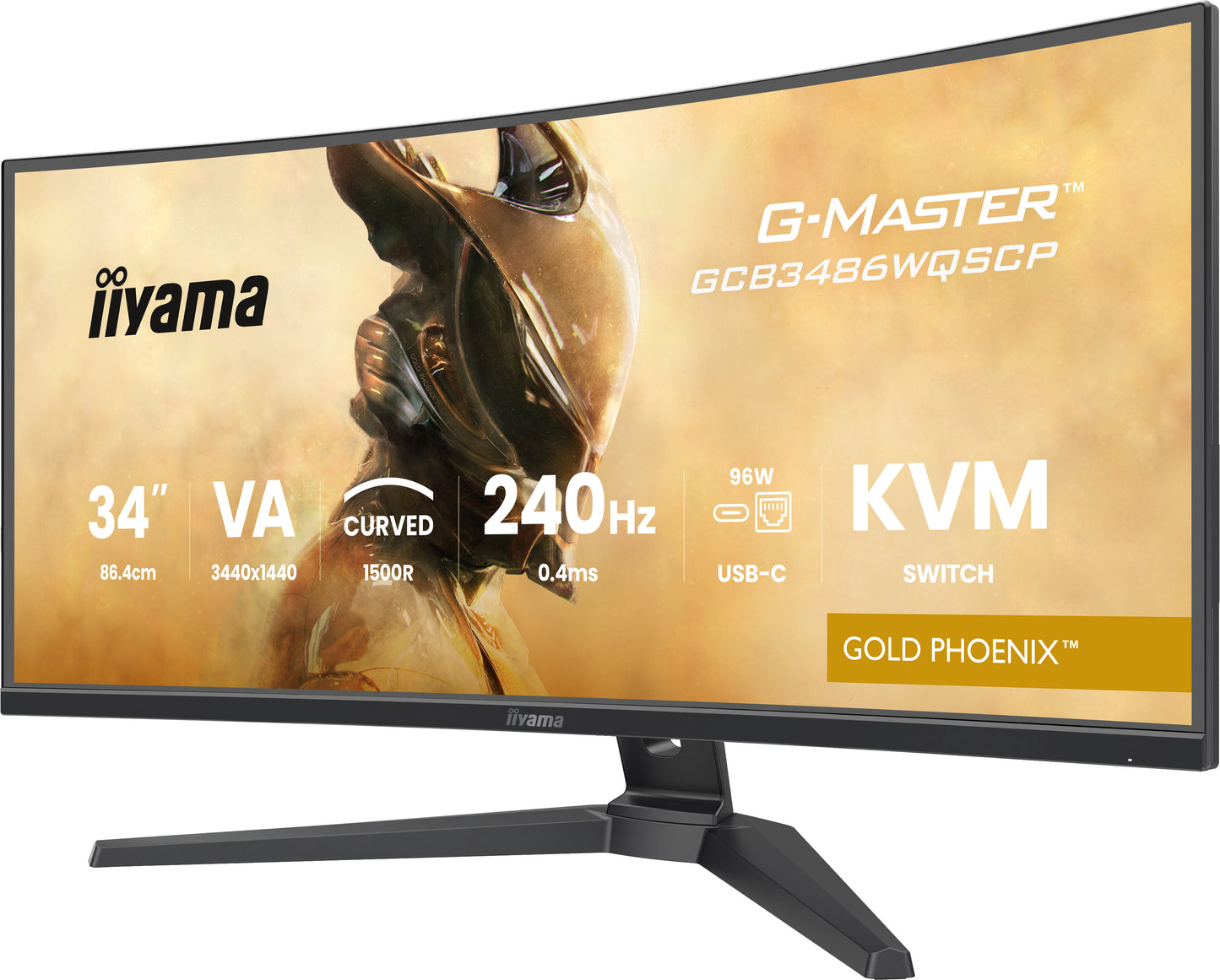 IIYAMA 34WIDE LCD, G-Master Gold Phoenix, 3440 x 1440, UWQHD Curved VA panel, LED Bl., FreeSync  Premium (DisplayPort) VRR / ALLM, USB-Hub