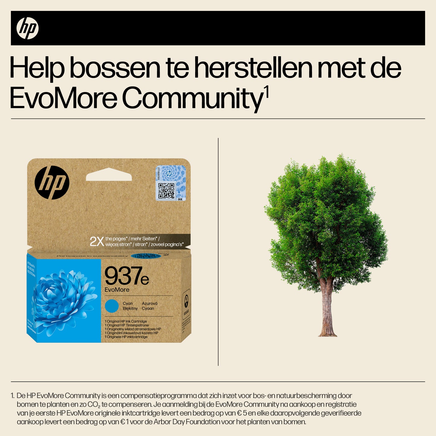 HP 937e EvoMore Cyan Original Ink Cartridge