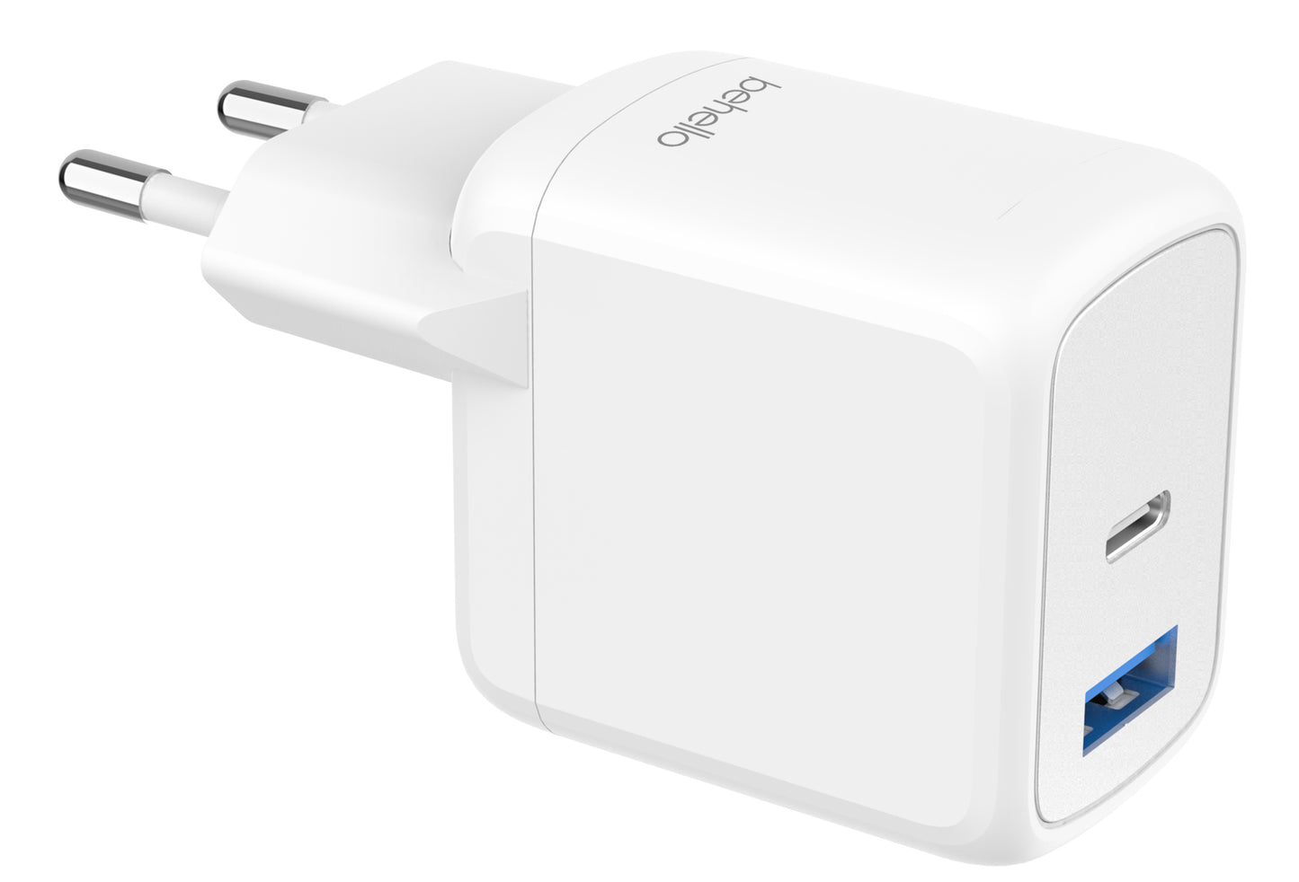 BeHello Charger USB-C GAN 25W USB-A Whte