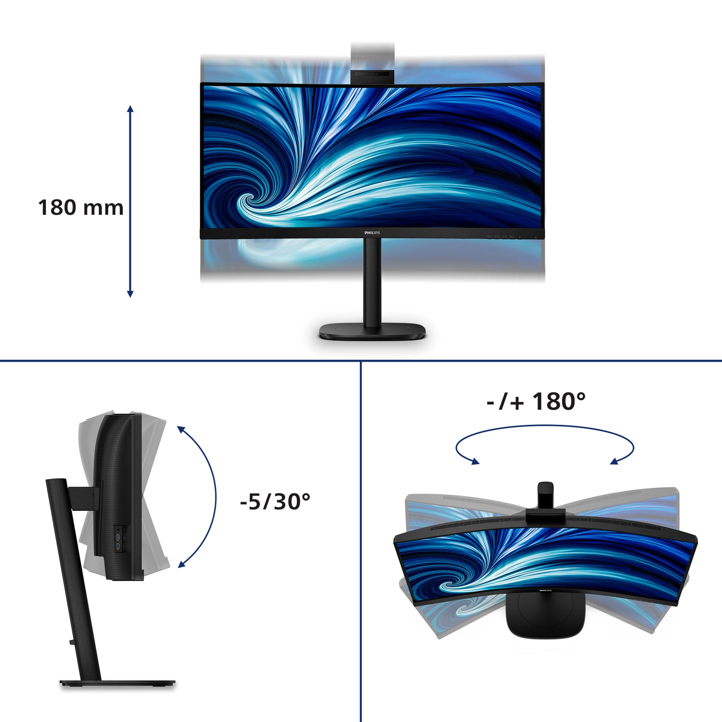 PHILIPS 34in B LINE USBC DOCK MONITOR WE 34B2U3600CH/00