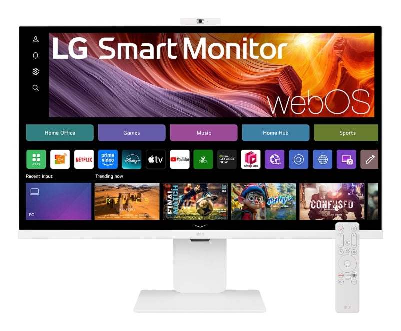 LG 32U850SA-W 31.5inch Smart Monitor UHD IPS WebOS 60Hz 5ms 400cd/m2 HDMIx2 USB C PD 90W HUB USB Camera Pivot