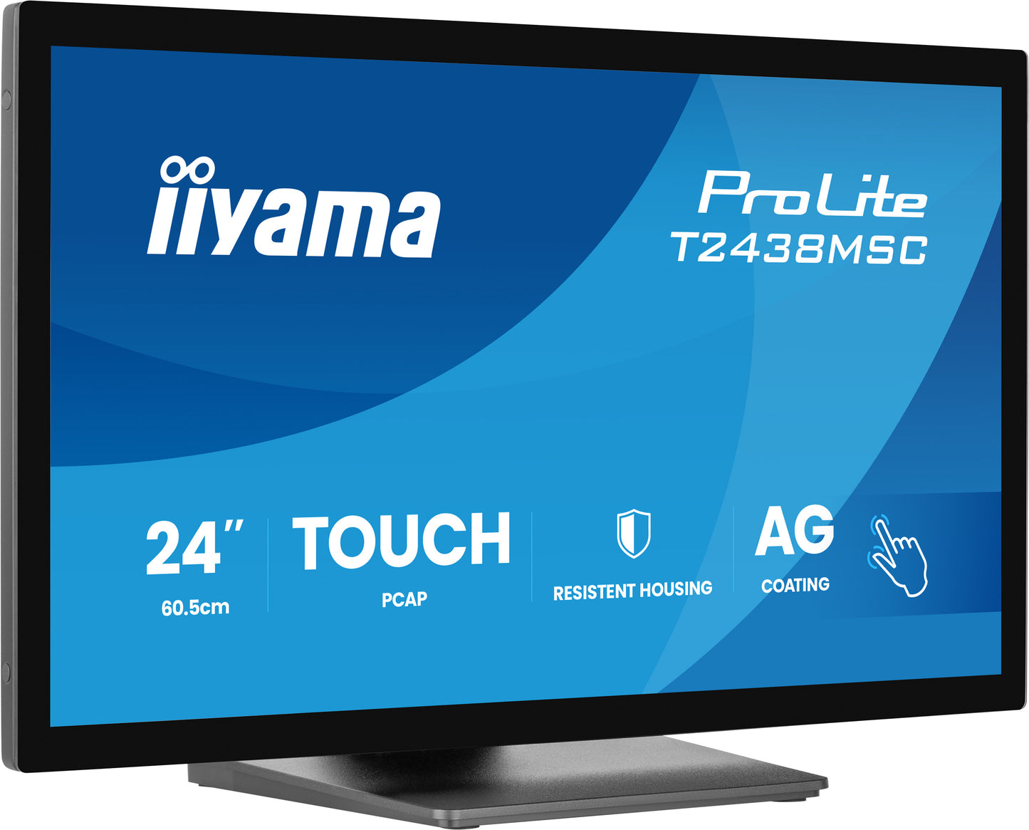 IIYAMA T2438MSC-B2 23,8inch Bonded PCAP Bezel Free 10P Touch with Anti-Fingerprint coating 1920x1080 IPS panel DisplayPort HDMI