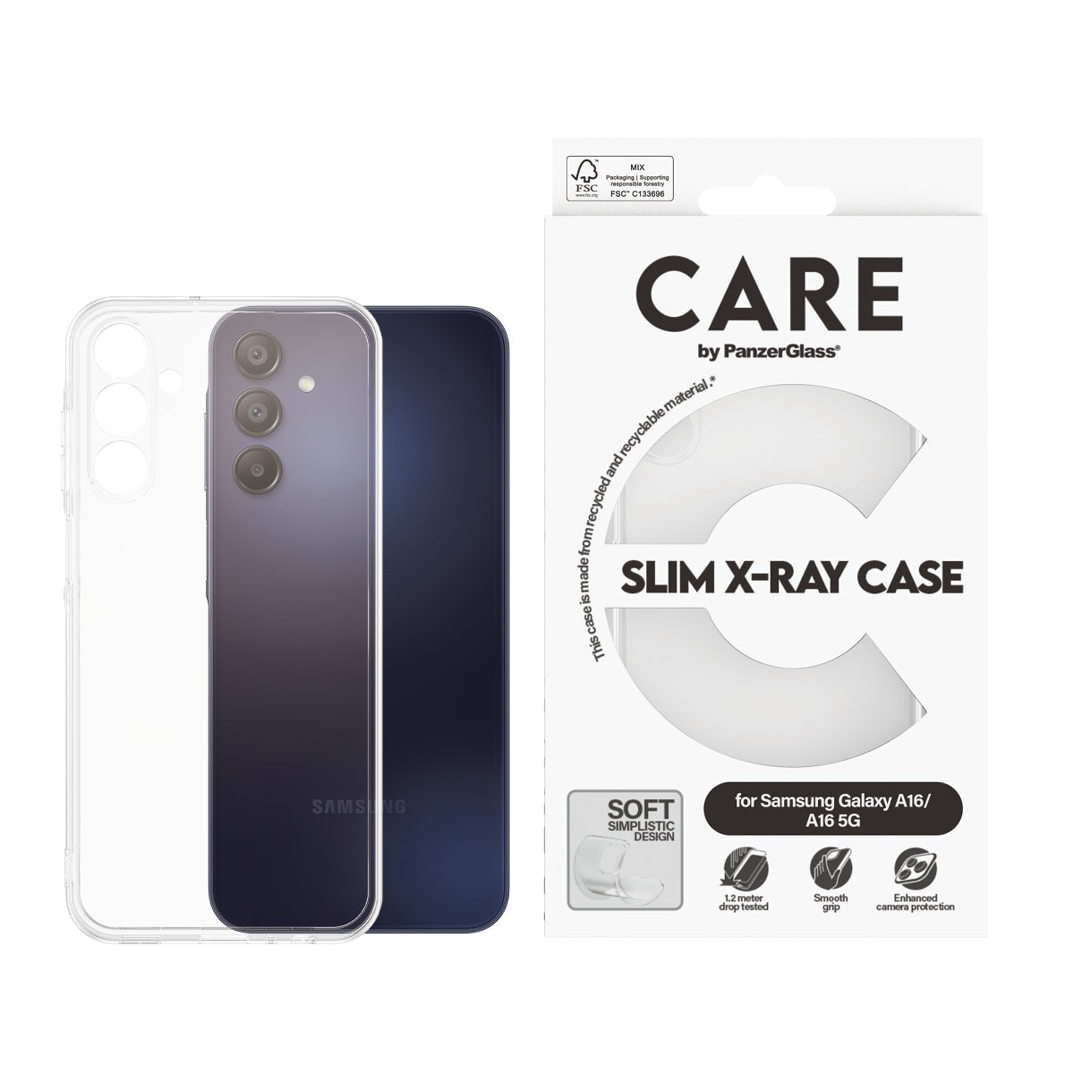 CARE by PanzerGlass Fashionable Case Transparent X-Ray Soft Basic Samsung A16