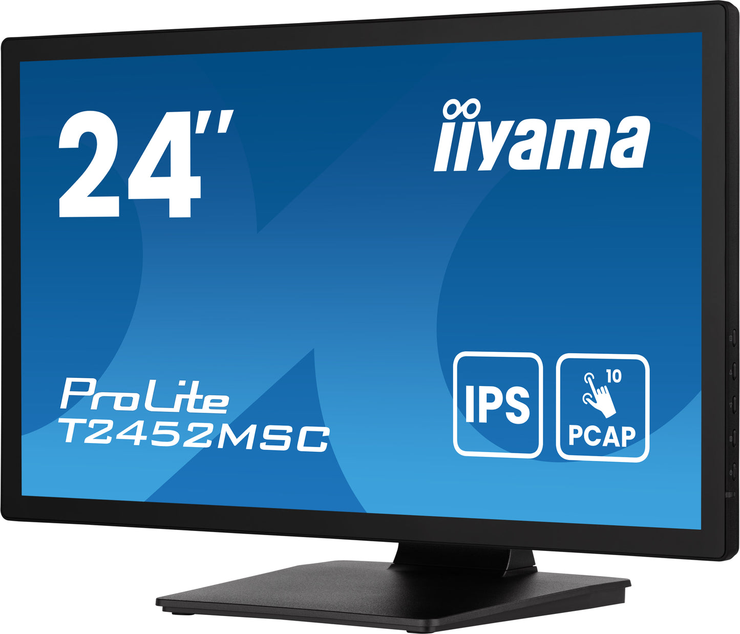 IIYAMA 24WIDE LCD Bonded Projective Capacitive 10-Points Touch Screen, 1920 x 1080, IPS panel, LED Bl., Flat Bezel Free Glass Front, Speake