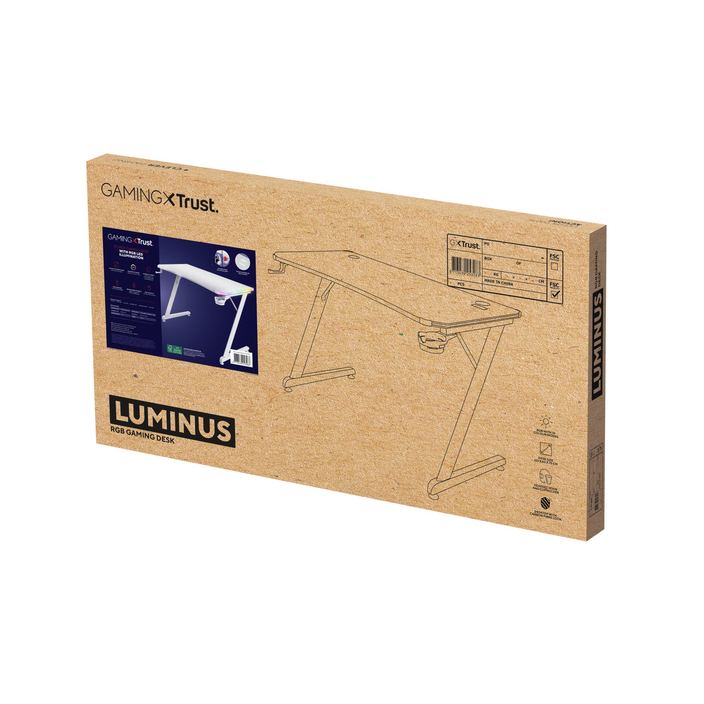 TRUST GXT709W LUMINUS RGB GAMING DESK