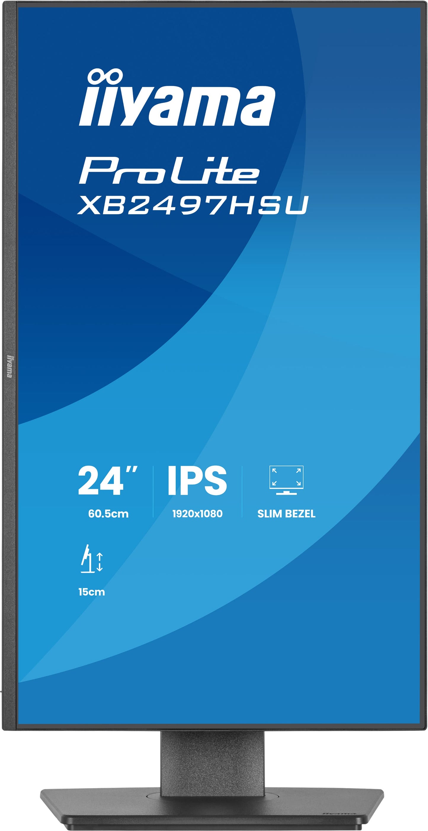 IIYAMA 24inch IPS-panel 1920x1080 120Hz EyeComfort 15cm Height Adj. Stand 350cd/m2 Speakers HDMI DisplayPort 1ms MPRT USB 2x
