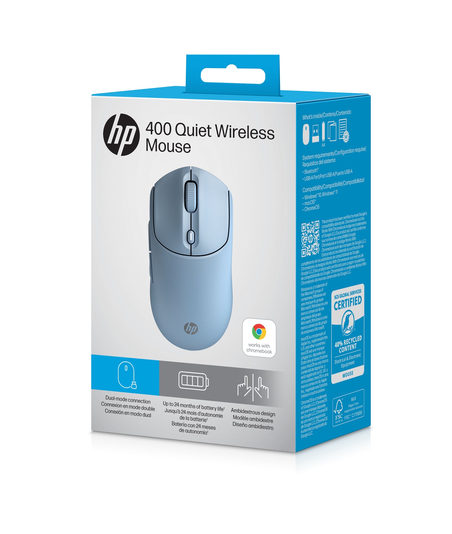 HP 400 Quiet BLU Wireless Mouse AZ7B4AA#ABB