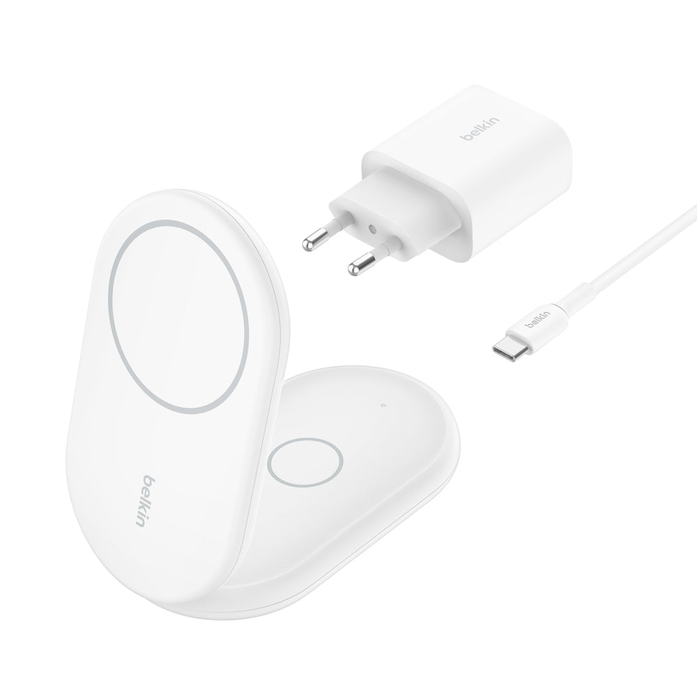 BELKIN BOOSTCHARGE Qi2 15w Magnetic 2in1 Stand White