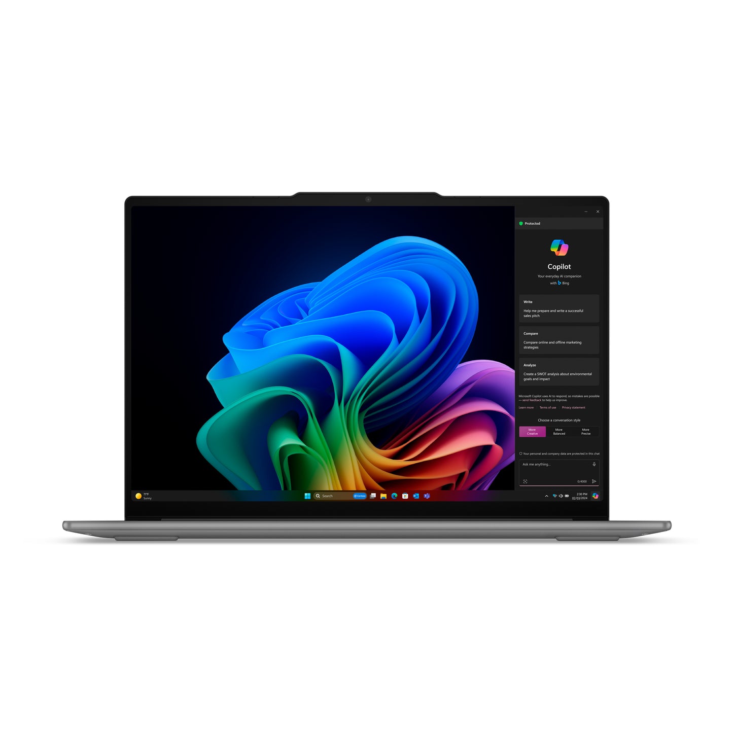 Lenovo Yoga Slim 7 15ILL10, 15.3 2.8K OLED, Intel Core Ultra 7 258V, 47 NPU TOPS, 32GB, 1TB PCIe NVMe SSD, Intel Arc Graphics 140V, W11H, G