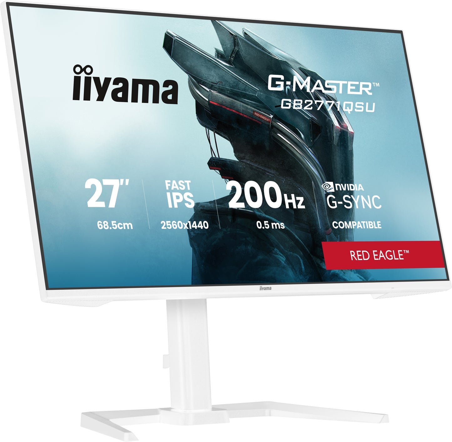 27iWIDE LCD G-Master Red Eagle 2560 x 1440 QHD 200 Hz Fast IPS panelLED Bl. USB-Hub (2xOut v3.2 + 2xUSB-C(5 Watt)) Pivot Height Adjust.(15cm