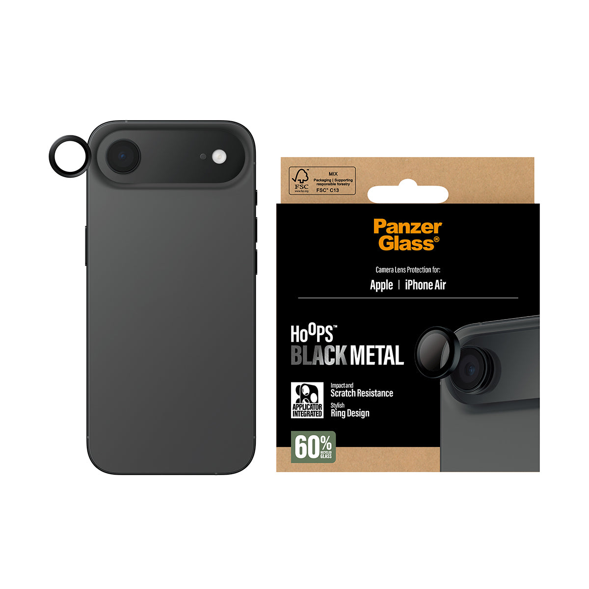 PanzerGlass Hoops Lens Protector - Zwart - voor iPhone 17 Air