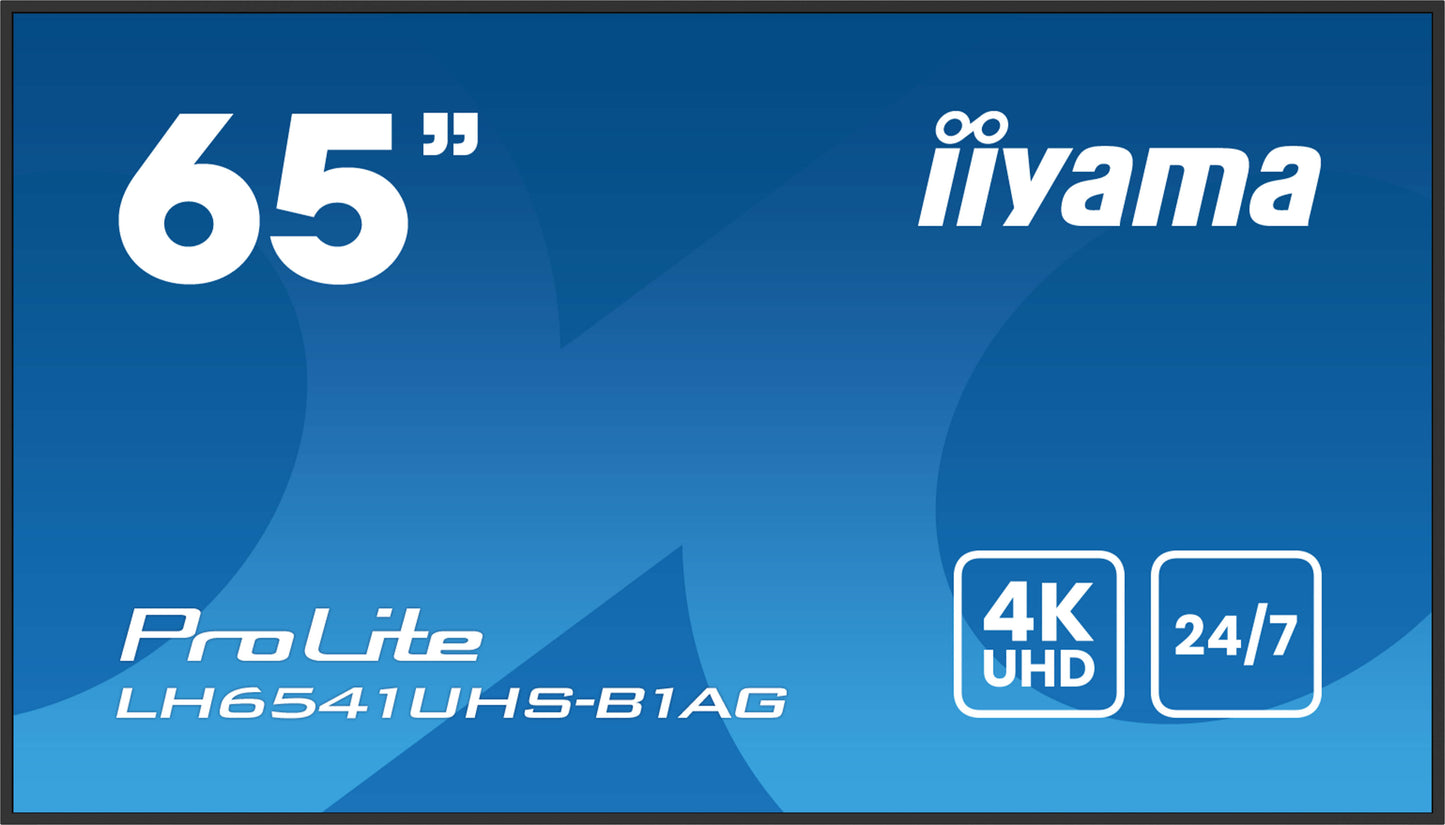 IIYAMA 65WIDE LCD, 3840 x 2160, 4K UHD VA panel, LED Bl.,Speakers, Multiple In-/Outputs (HDMI(3x) and more), 500 cd/m², 5000:1 Static Contr