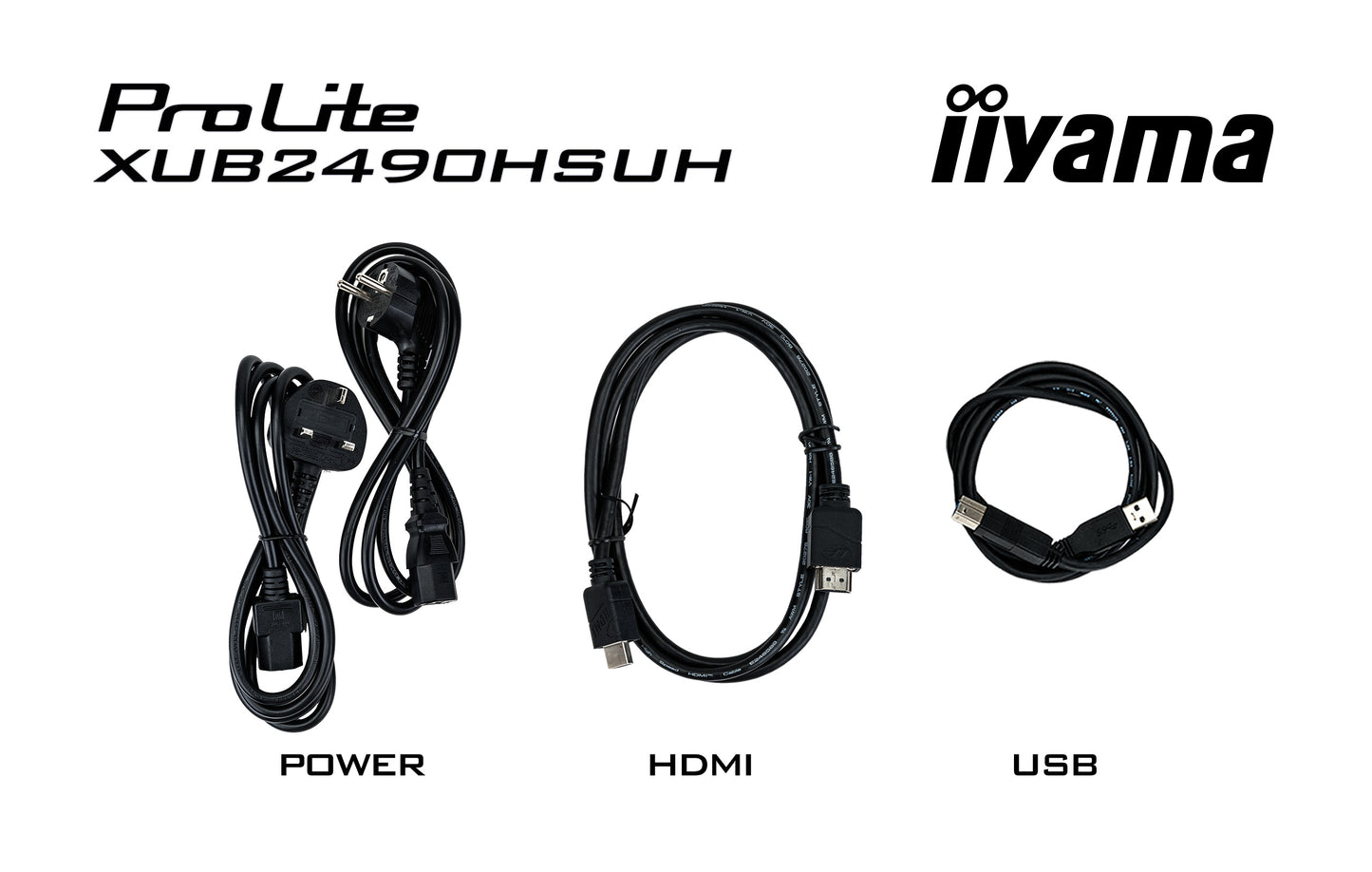 IIYAMA 24WIDE LCD, 1920 x 1080, IPS panel, LED Bl., Built-in 5 MP Windows Hello Webcam & Microphone, Adaptive Sync, USB-Hub (3xOut v3.2), H