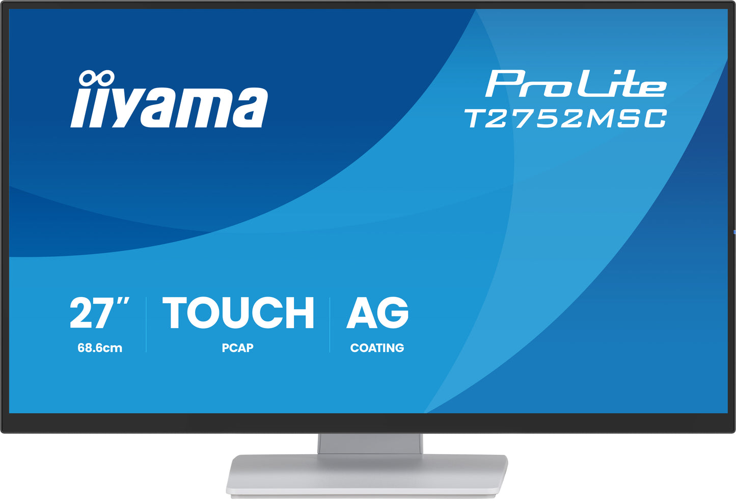IIYAMA T2752MSC-W1AG 27inch WHITE IPS Optical Bonded PCAP 10P Touch with AG and Anti-Finger print coating 1920x1080