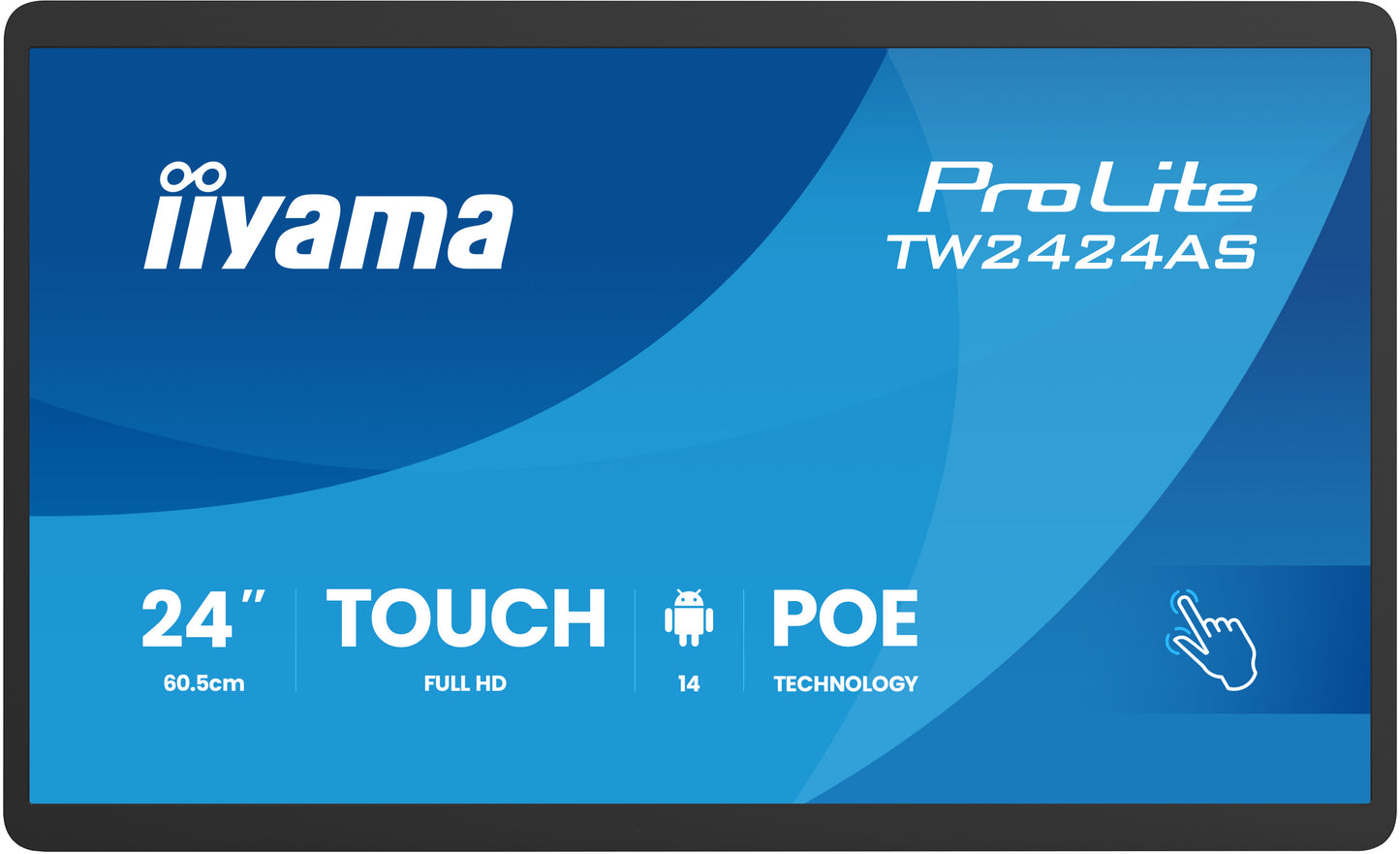 IIYAMA 24inch Panel-PC with Android 14+GMS SOC Octa-core RK3576 4GB Storage 32GB PCAP Bezel Free 10-Points Touch 1920x1080