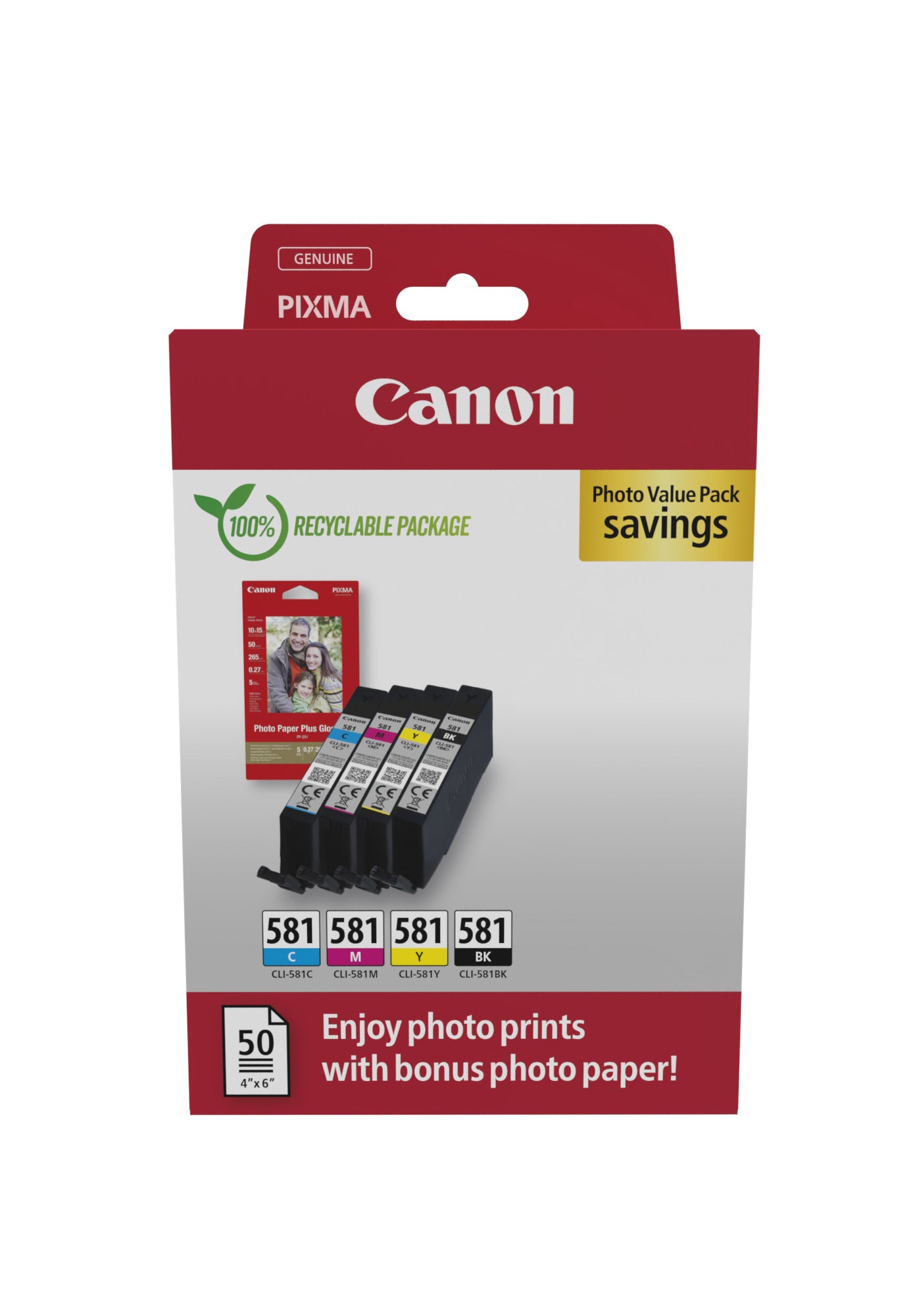 CANON CLI-581 BK/C/M/Y PHOTO VALUE