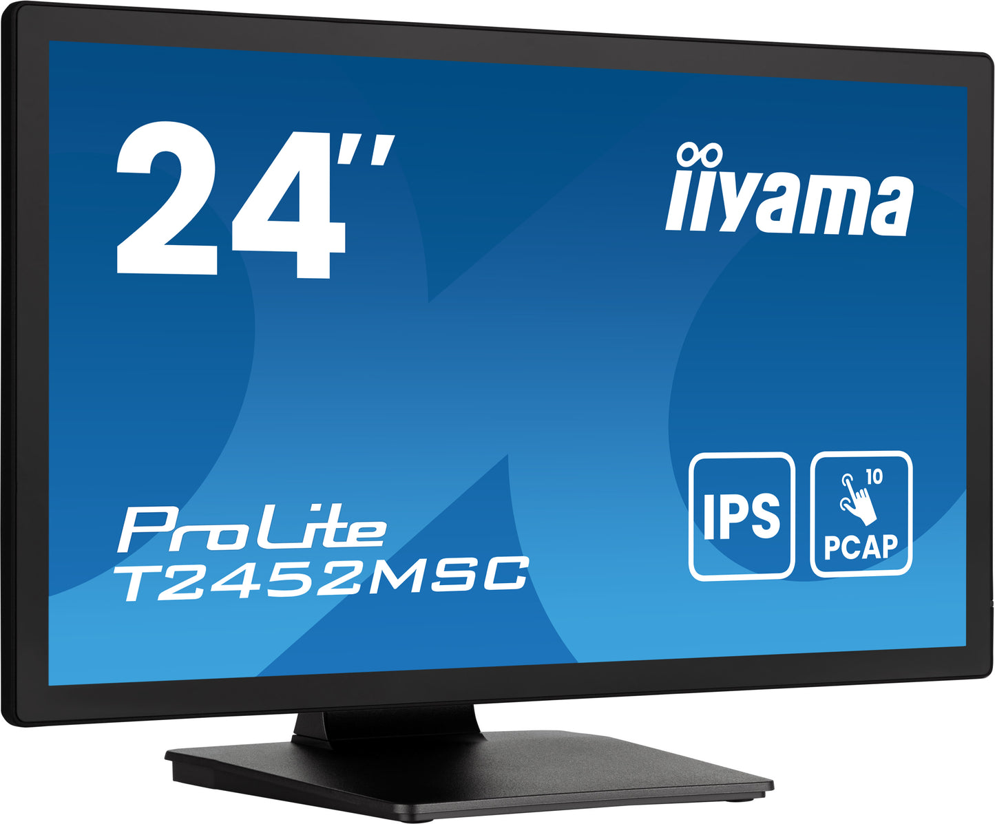 IIYAMA 24WIDE LCD Bonded Projective Capacitive 10-Points Touch Screen, 1920 x 1080, IPS panel, LED Bl., Flat Bezel Free Glass Front, Speake