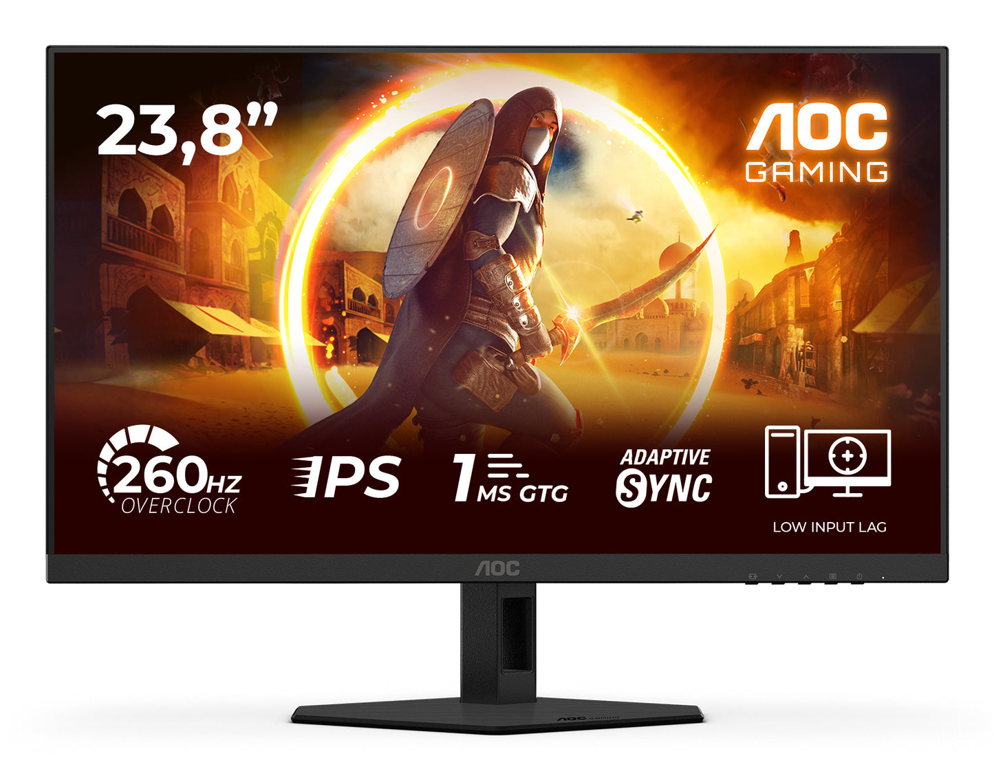 AOC Monitor Gaming 24G4ZRE 23,8' 16:9 Fast IPS 260Hz (OC, Native 240Hz) 1920x1080    HDMI x 2x 2.0 DP x 1x 1.4