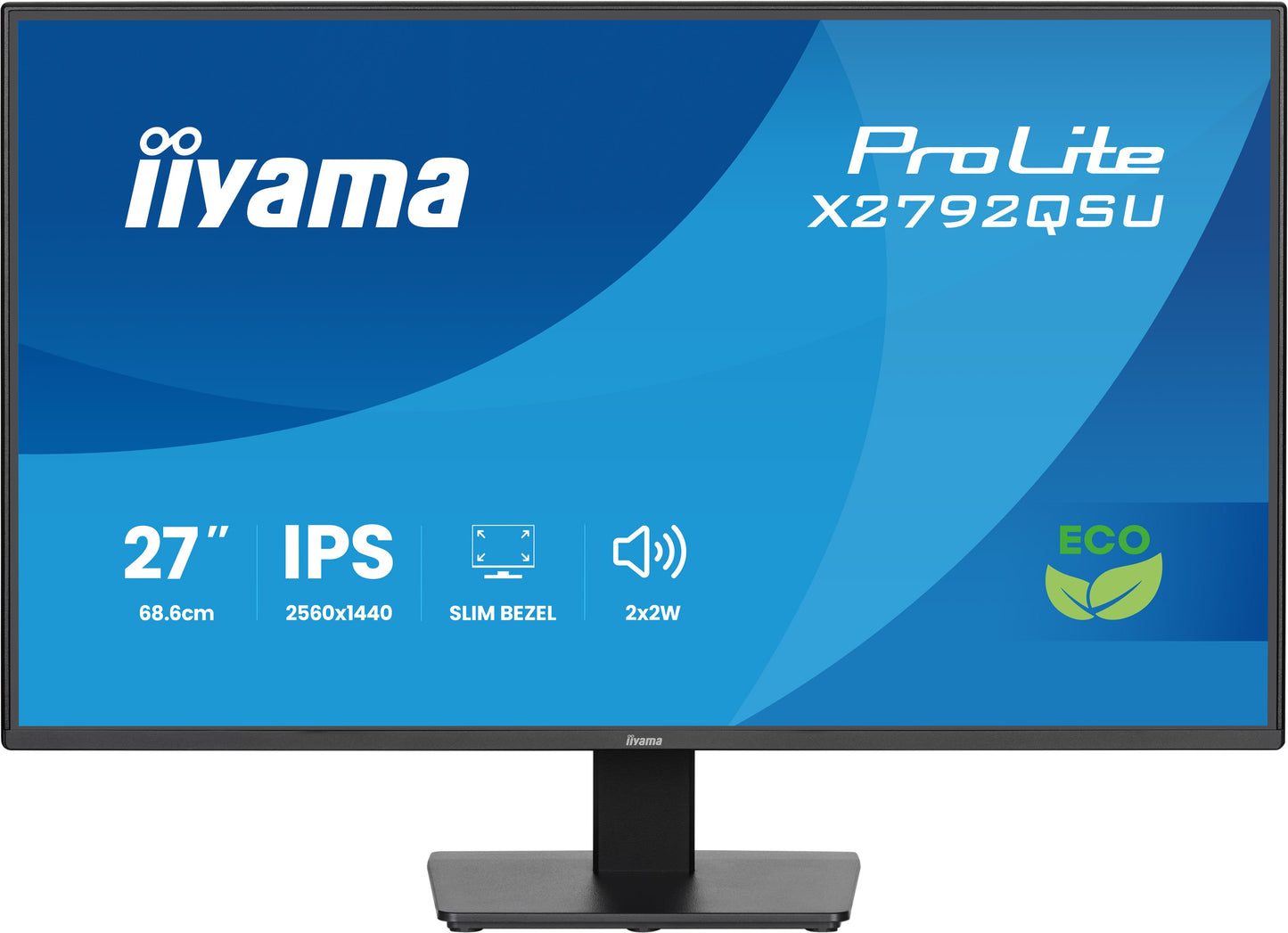 IIYAMA 27WIDE LCD, 2560 x 1440, 120 Hz IPS panel, LED Bl., Adaptive Sync, USB-Hub(2xOut v3.2), 350 cd/m², 1500:1 Static Contrast, 80.000.00
