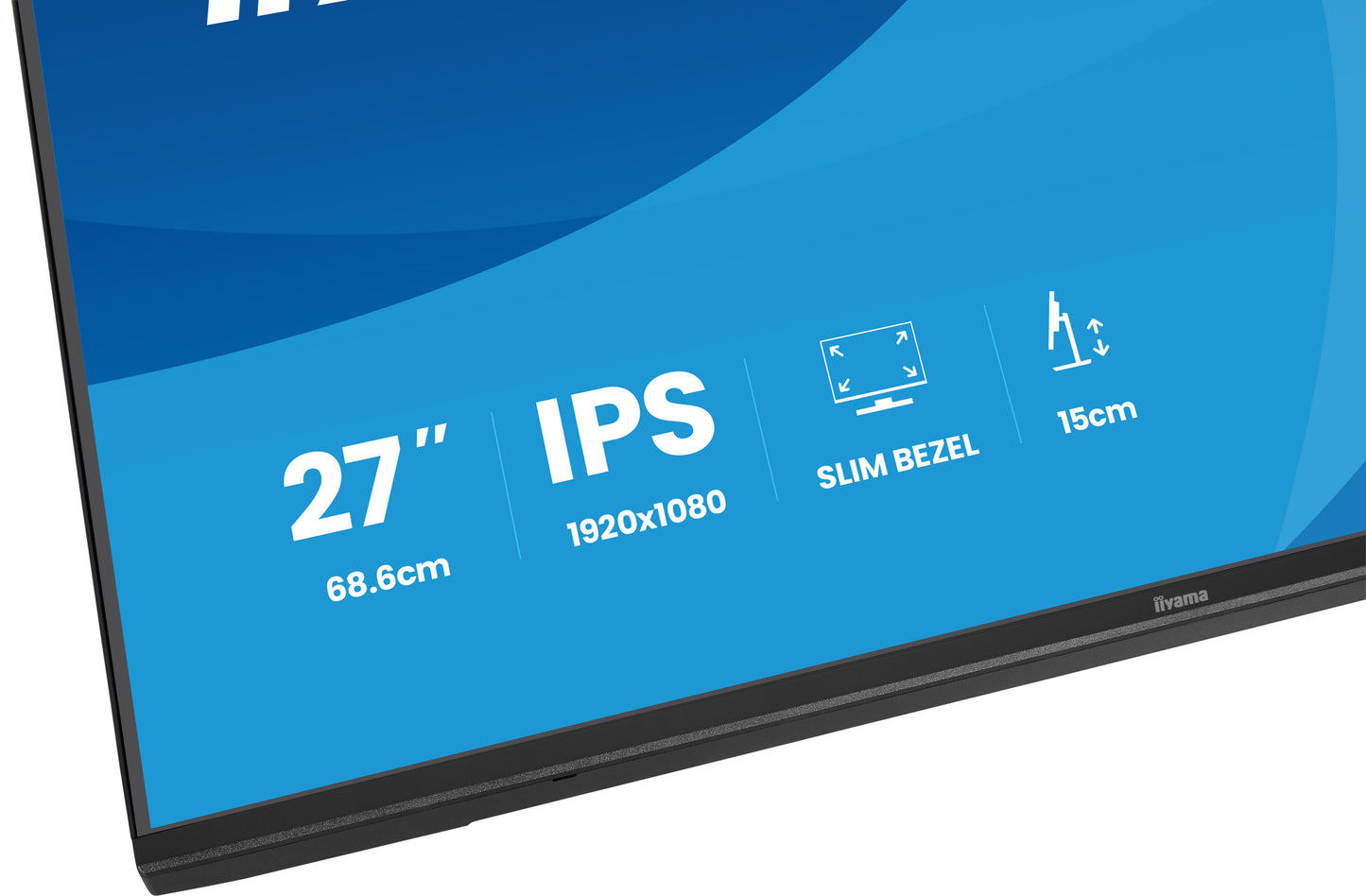IIYAMA 27inch IPS-panel 1920x1080 120Hz EyeComfort 350cd/m2 Speakers HDMI DisplayPort 1ms MPRT USB 2x 3.2+2x C