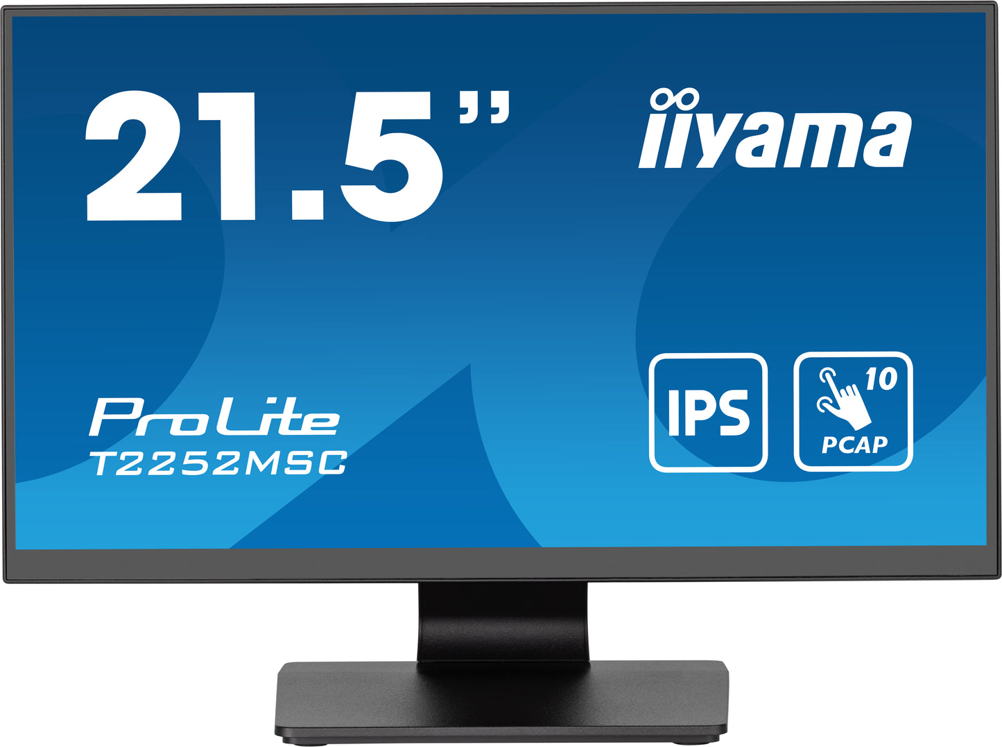 IIYAMA 21,5  Bonded PCAP, 10P Touch with Anti-Finger print coating, 1920x1080, IPS-slim panel design, HDMI, DisplayPort, 250cd/m² (with touc