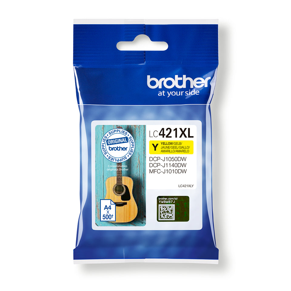 BROTHER 500-page high capacity Yellow ink cartridge for DCP-J1050DW MFC-J1010DW and DCP-J1140DW