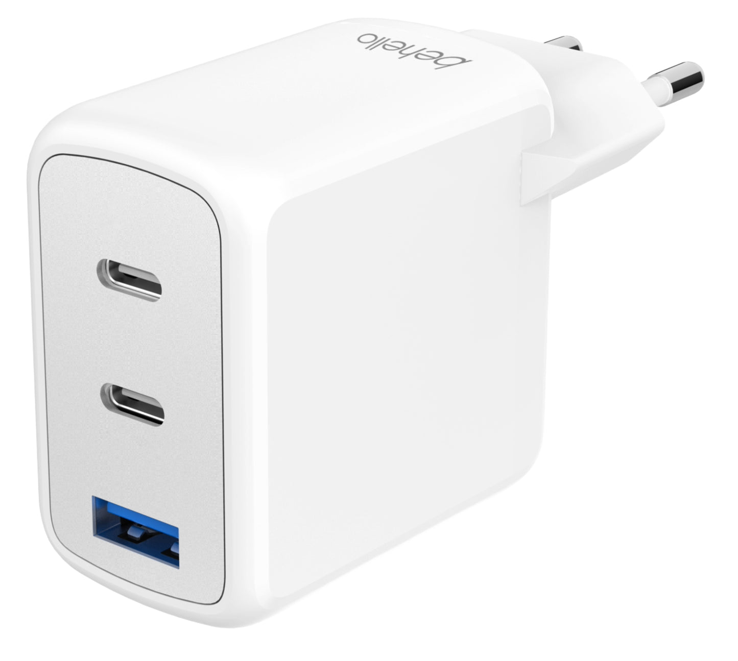 BeHello Charger USBC GAN65W 2xUSB-A Wht