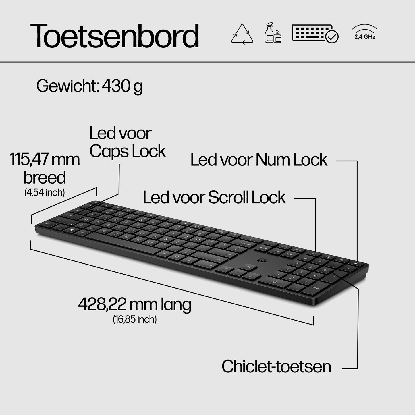 HP 450 Wireless BLK Programmable Keyboard  BEL 4R184AA#AC0