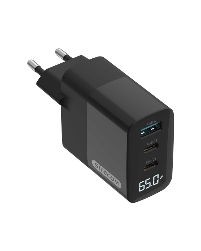 65W Power Delivery Wall Charger with LED display